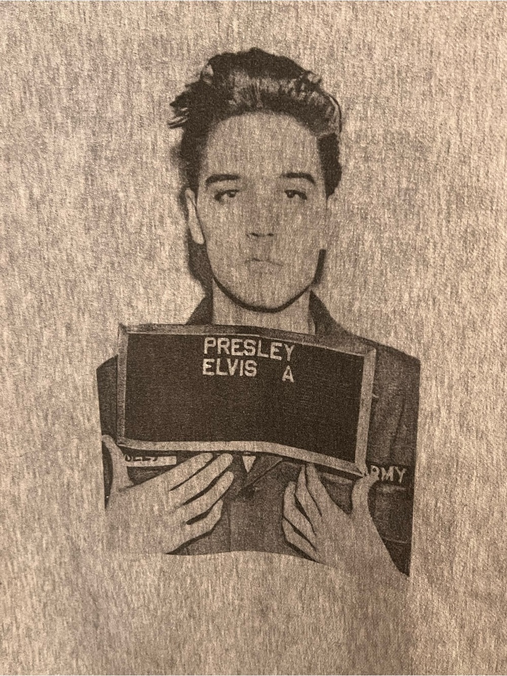 Gray Elvis Presley Mugshot Graphic Sweatshirt
